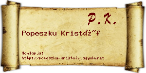 Popeszku Kristóf névjegykártya